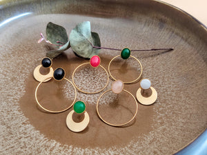 boucles d'oreilles devant derrière amovibles interchangeables 3en1