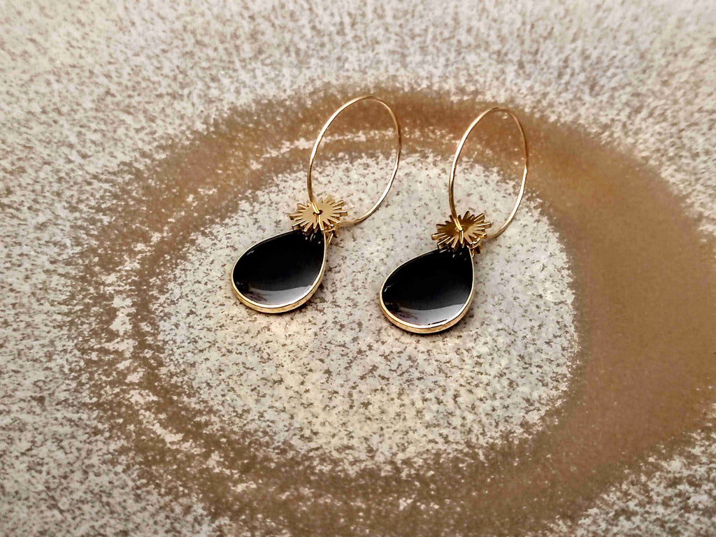 Boucles D'Oreilles Pendantes Cuir - Forme Tour Eiffel/Goutte - Léger Et Élégant - Pour Femme