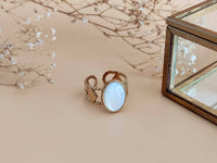 bague ajustable losange et nacre blanche sophie bijoux