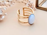 bague ajustable réglable acier inoxydable nacre blanche sophie bijoux