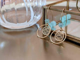 boucles d'oreilles pendantes ajourées perle aventurine Sophie Bijoux