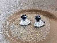 boucles oreilles devant derrière éventail argenté sophie bijoux