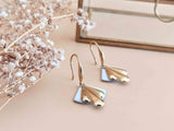 boucles oreilles éventail retro chic or et blanc Sophie Bijoux