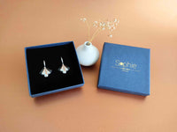 boucles oreilles éventail retro chic argent et noir Sophie Bijoux