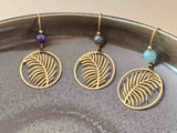 boucles d'oreilles pendantes feuille perle améthyste labradorite aventurine Sophie bijoux