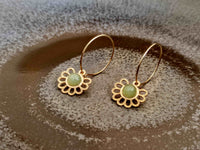 boucles d'oreilles fleurs aventurine Sophie bijoux