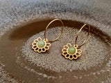 boucles d'oreilles fleurs aventurine Sophie bijoux
