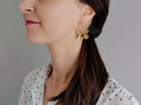 boucles d'oreilles fleurs acier inoxydable et émail bordeaux Sophie Bijoux