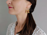 boucles d'oreilles fleurs acier inoxydable et émail bordeaux Sophie Bijoux