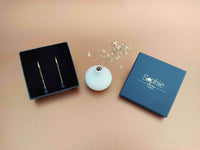 boucles d'oreilles pendantes goutte facetté cristal bleu Sophie Bijoux