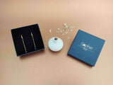 boucles d'oreilles pendantes goutte facetté cristal bleu Sophie Bijoux