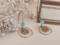 boucles d'oreilles pendantes ajourées perle aventurine Sophie Bijoux