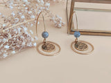 boucles d'oreilles pendantes ajourées perle labradorite Sophie Bijoux