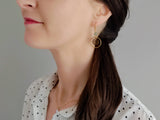 boucles d'oreilles pendantes ajourées perle aventurine Sophie Bijoux