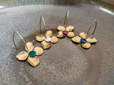 boucles d'oreilles fleurs acier inoxydable et émail divers coloris Sophie Bijoux