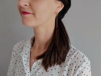 boucles d'oreilles pendantes goutte facetté cristal rose Sophie Bijoux