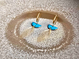 boucles oreilles pendantes longues bleu sophie bijoux