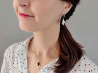 boucles oreilles éventail retro chic argent et noir Sophie Bijoux