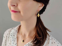 boucles oreilles éventail retro chic or et noir Sophie Bijoux