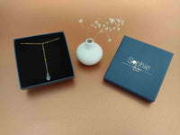 collier cravate goutte facetté cristal  écrin Sophie Bijoux