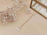 collier cravate goutte facetté cristal  Sophie Bijoux