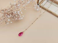 collier cravate goutte facetté cristal rose Sophie Bijoux