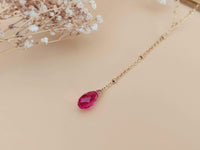 collier cravate goutte facetté cristal rose Sophie Bijoux