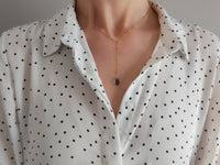 collier cravate goutte facetté cristal bleu Sophie Bijoux