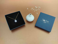 collier pendentif goutte facetté rose pâle écrin Sophie Bijoux