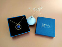 collier pendentif anneau doré bleu marine Sophie Bijoux