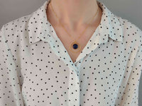 collier pendentif anneau doré bleu marine Sophie Bijoux