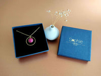 collier pendentif anneau doré pourpre violet Sophie Bijoux