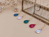 collier pendentif goutte facetté divers coloris Sophie Bijoux