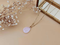 collier pendentif goutte facetté rose pâle Sophie Bijoux