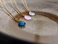 collier pendentif goutte facetté coloré Sophie Bijoux