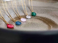 collier pendentif goutte facetté divers coloris Sophie Bijoux