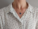 collier pendentif goutte facetté bleu Sophie Bijoux