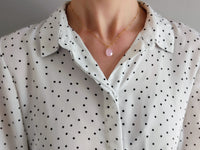 collier pendentif goutte facetté rose Sophie Bijoux