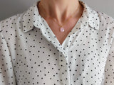collier pendentif goutte facetté rose Sophie Bijoux