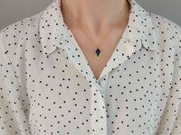 collier pendentif losange effet pailleté or et bleu marine Sophie Bijoux