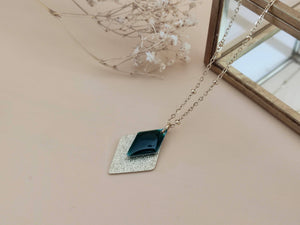 collier pendentif losange vert Sophie bijoux