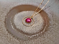 collier pendentif anneau doré pourpre violet Sophie Bijoux