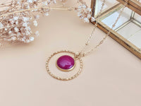 collier pendentif anneau doré violet pourpre Sophie Bijoux