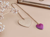 marque-page bijou coeur or et rose Sophie Bijoux