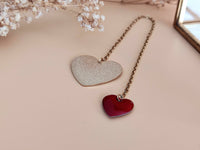 marque-page bijou coeur or et rouge Sophie Bijoux