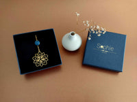 marque page bijou fleur or et bleu Sophie Bijoux