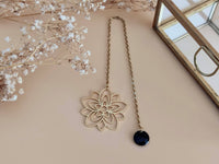 Marque-Page bijou fleur or et noir Sophie bijoux