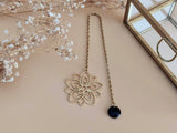 Marque-Page bijou fleur or et noir Sophie bijoux