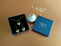 coffret cadeau collier boucles oreilles losange noir sophie bijoux