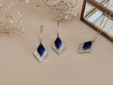 parure collier boucles oreilles losange bleu